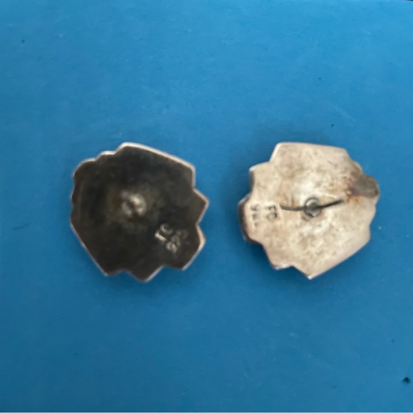 Art Deco Sterling Silver Set of Push Back Earrings - Picture 2 of 2